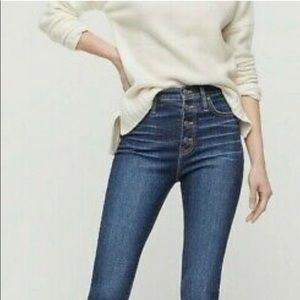 J Crew 10” High -Rise Toothpick Jeans Button Fly Size 30 AJ476